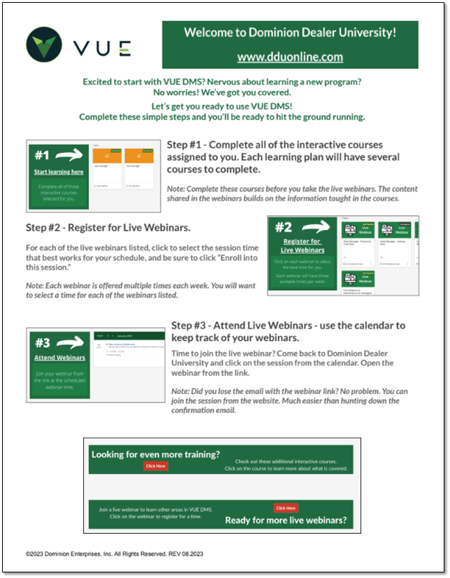 Navigating VUE Training