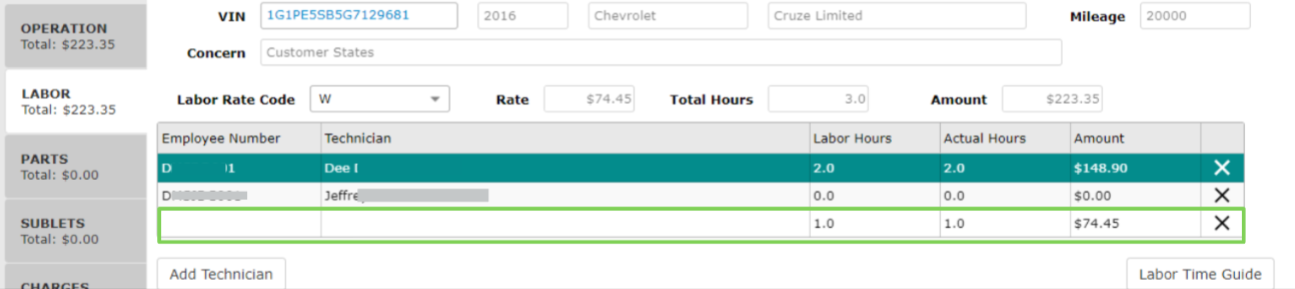 Labor Time Guide (LTG) Common Import Behavior